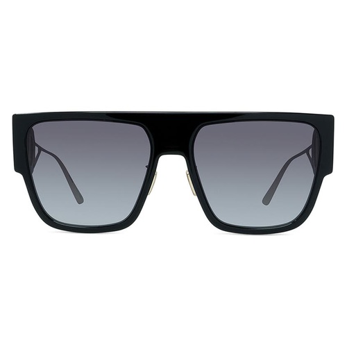 디올 Dior 58mm Flattop Sunglasses_SHINY BLACK / SMOKE