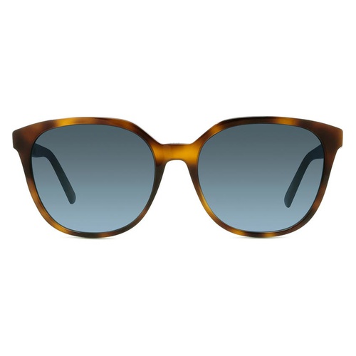 디올 Dior 30Montaigne Mini 58mm Gradient Round Sunglasses_BROWN HAVANA/ BLUE