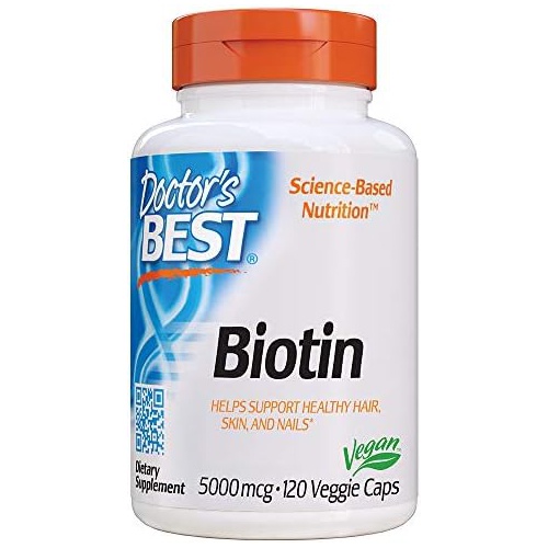  Doctors Best Biotin Supports Hair, Skin, Nails, Boost Energy, Nervous System, Non-GMO, Vegan, Gluten Free, 120 Count
