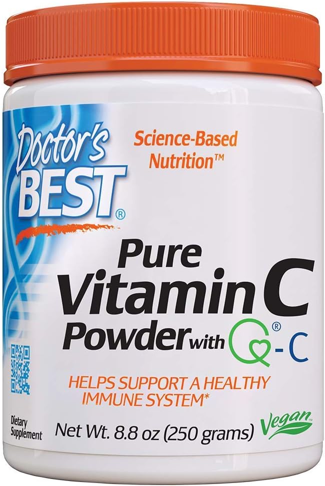  Doctors Best Vitamin C Powder with Quali-C, Healthy Immune System, Brain, Eyes, Heart and Circulation, Joints, Sourced from Scotland, 250G, 8.8 Ounce (Pack of 1)