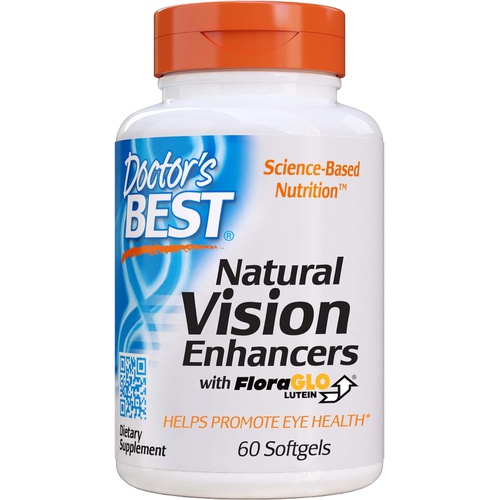  Doctors Best Natural Vision Enhancers Wtih Floraglo Lutein Non-GMO, Gluten Free 60 Softgels, White , Natural