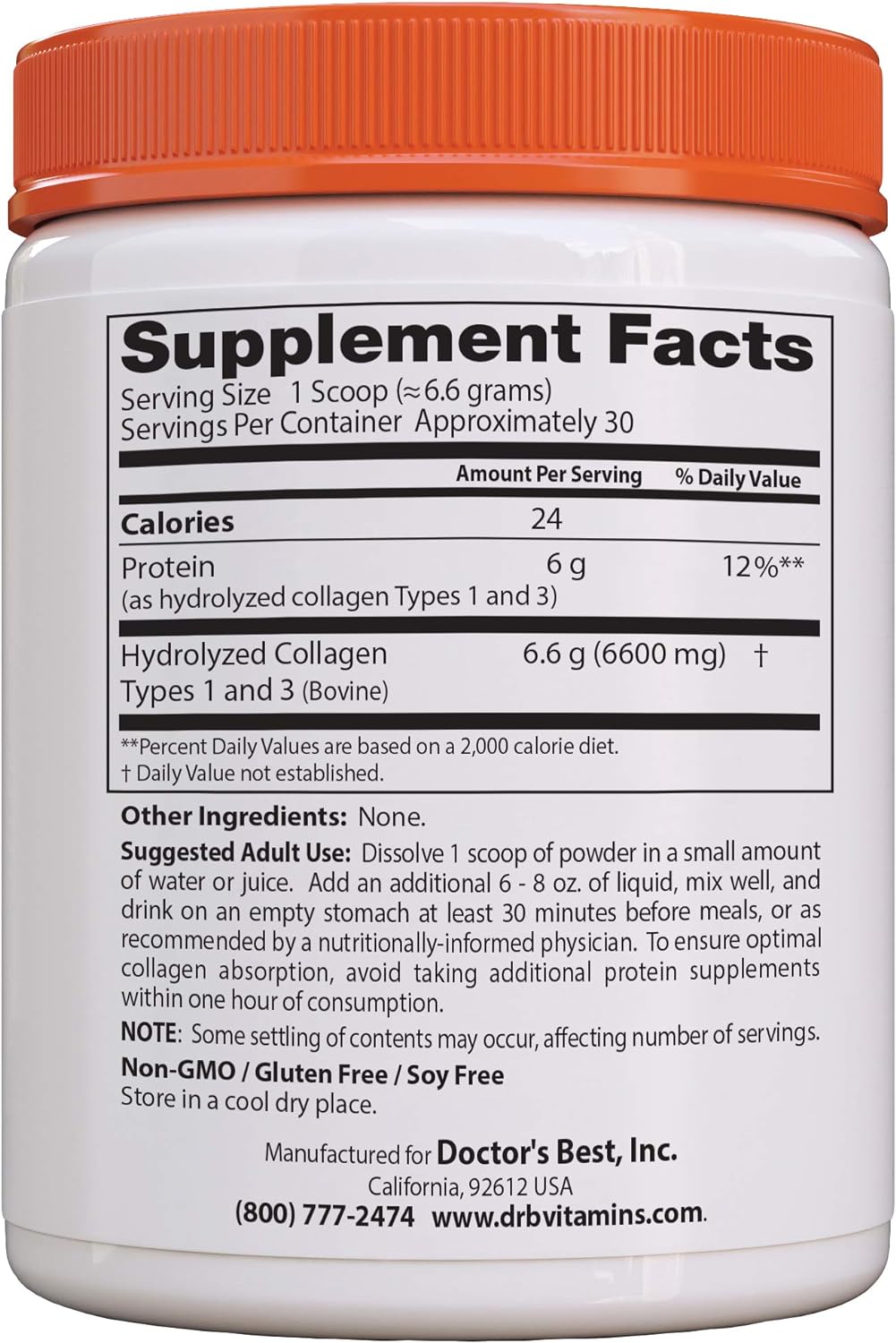  Doctors Best Pure Collagen Types 1 & 3, Promotes Healthy Skin Hair & Nails  Bone & Joint Support, 7.1 Ounce (Pack of 1)
