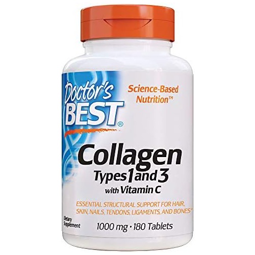  Doctors Best Collagen Types 1 & 3 with Peptan, Non-GMO, Gluten Free, Soy Free, Supports Hair, Skin, Nails, Tendons & Bones, 1000 Mg, 540 Tablets