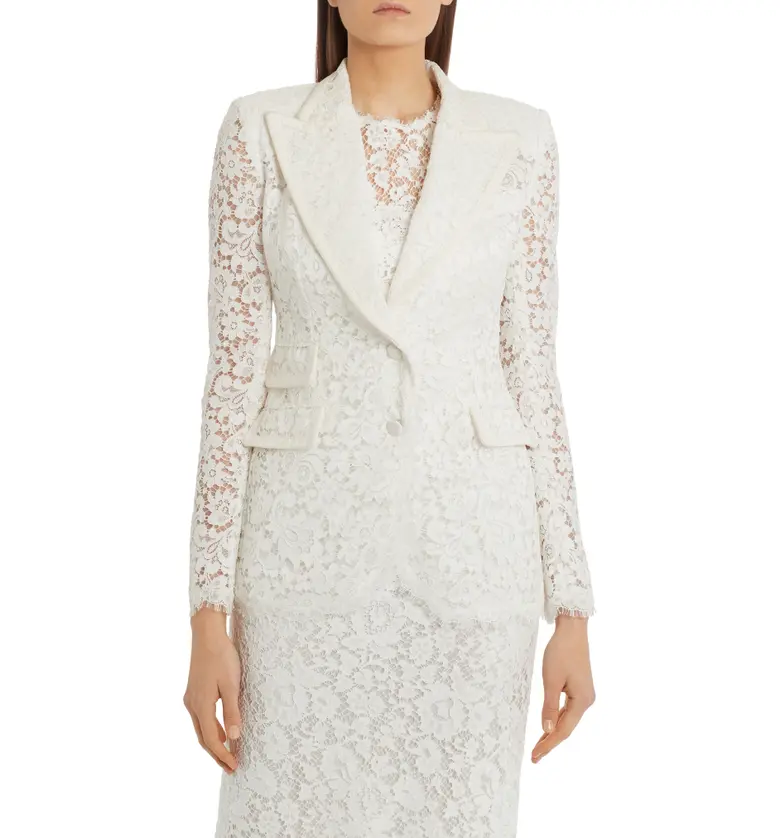 돌체앤가바나 Dolce&Gabbana Lace Blazer_WHITE