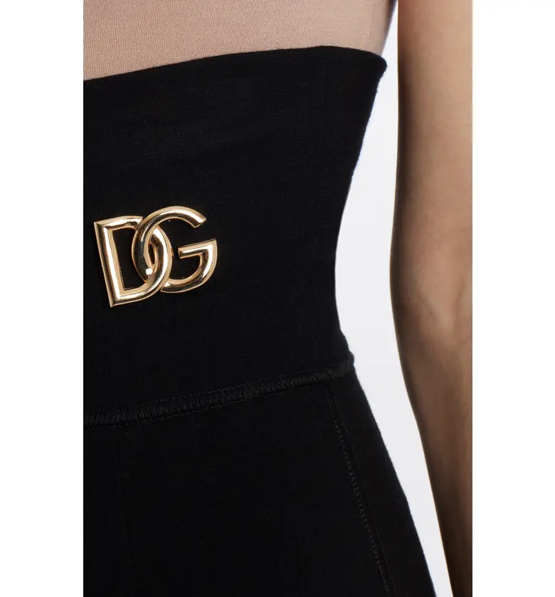 돌체앤가바나 Dolce&Gabbana Logo High Waist Jersey Pencil Skirt_BLACK