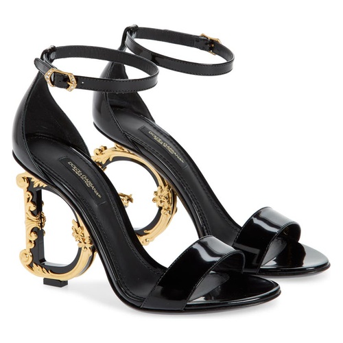 돌체앤가바나 Dolce&Gabbana Keira Baroque DG Heel Sandal_BLACK