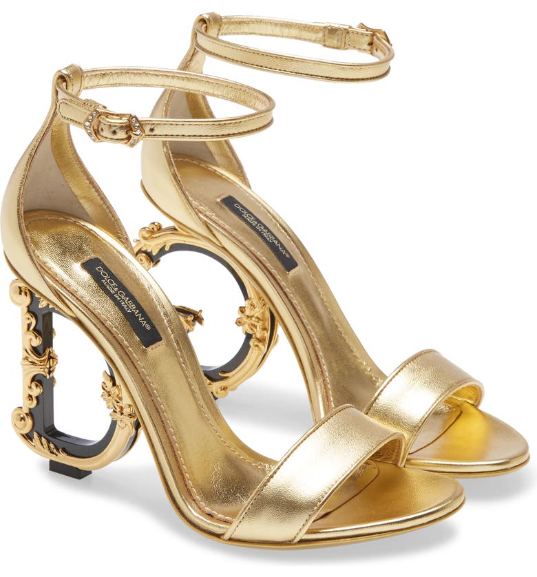 Dolce&Gabbana Keira Baroque DG Heel Sandal_GOLD