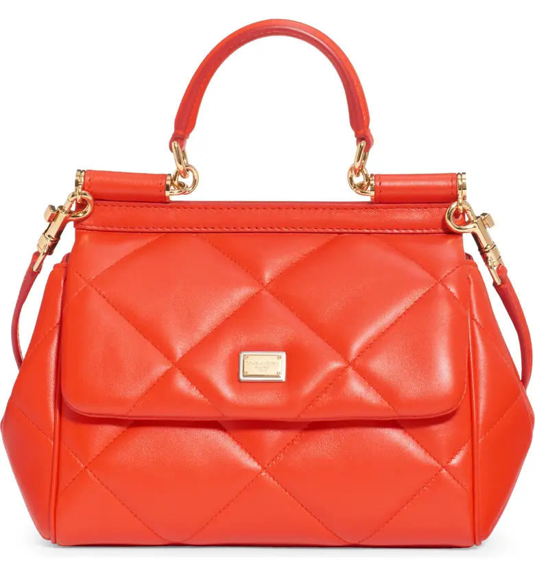 돌체앤가바나 Dolce&Gabbana Small Sicily Matelasse Leather Top Handle Bag_TUCANO
