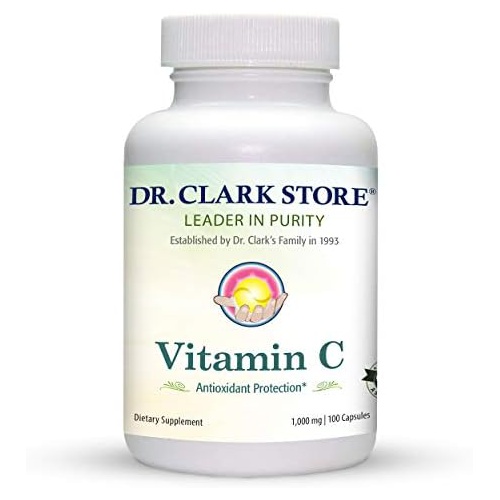  Dr Clark Vitamin C Supplement 1000mg - Gluten Free, Immunity Support, Potent antioxidant, Supports Brain Function, Promotes Tissue Formation and Repair, 100 Capsules