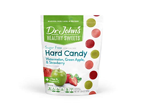  Dr. Johns Healthy Sweets Sugar-Free Fruit Hard Candy: Strawberry, Watermelon, and Green Apple - with Xylitol (24 count, 3.84 OZ)