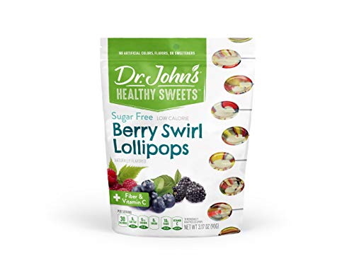 Dr. Johns Healthy Sweets Berry Swirl Lollipops: Wildberry - Sugar Free with Xylitol (10 count, 3.2 OZ)