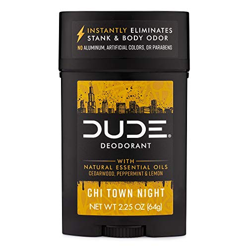 Dude Products Natural Deodorant Stick, Chi Town Night, 2.25 Ounces