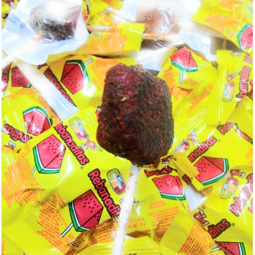  Dulces Vero Vero Rebanadita Paletas Sabor Fresa Con Chile Mexican Hard Candy Chili Pops 40 Pc