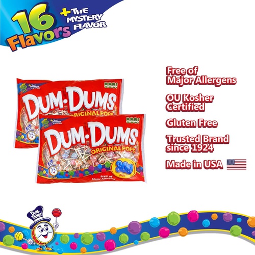  Dum Dums Original Pops, 300-Count Bag (2 Pack)