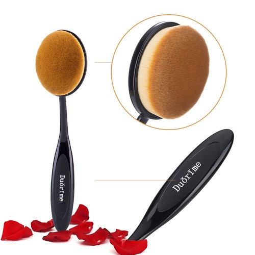  Duorime New 7pcs Black Oval Toothbrush Makeup Brush Set Cream Contour Powder Concealer Foundation Eyeliner Cosmetics Tool …