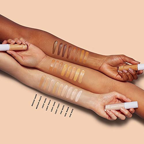 E.l.f. e.l.f, Hydrating Camo Concealer, Lightweight, Full Coverage, Long Lasting, Conceals, Corrects, Covers, Hydrates, Highlights, Light Ivory, Satin Finish, 25 Shades, All-Day Wear, 0.2