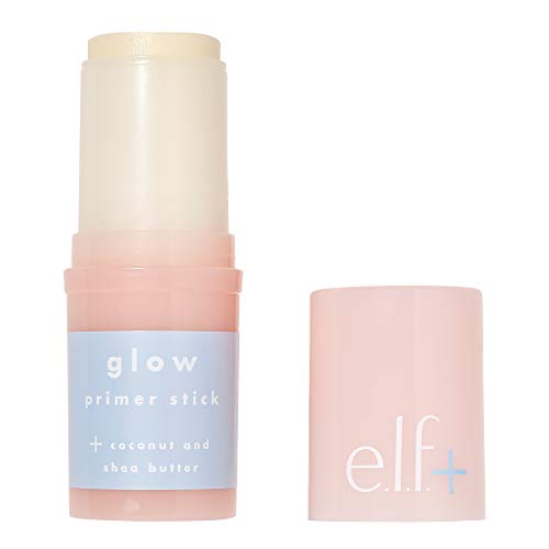  e.l.f. Elf+ Glow Primer Stick Lightweight, Hydrating, Luminizing Primes, Preps, Smooths, Nourishes Infused with Coconut and Shea Butter, Shimmer 0.53 Oz