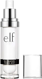 E.l.f. e.l.f, Oil Control Primer Mist, Water-Based, Mattifying, Lightweight, Hydrates, Preps, Balances Oil, Controls Shine, Enriched with Purified Water, Cucumber and Vitamin E, 1.01 Fl O