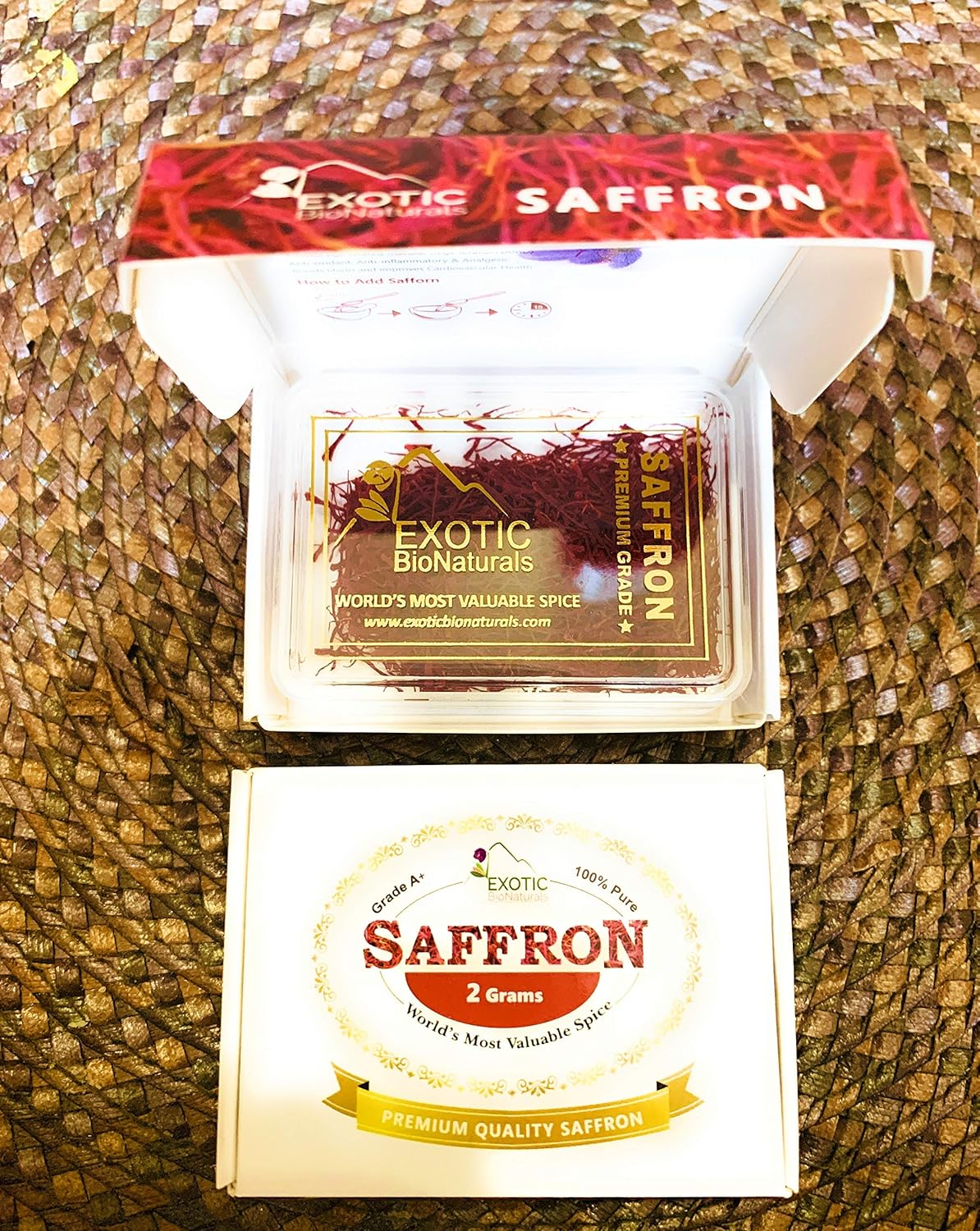  EXOTIC BioNaturals SAFFRON, All Red Super Negin Grade A+ Premium Quality Spice for Paella, Risotto, Persian Tea, Persian Rice and Golden Milk - (2 Grams)