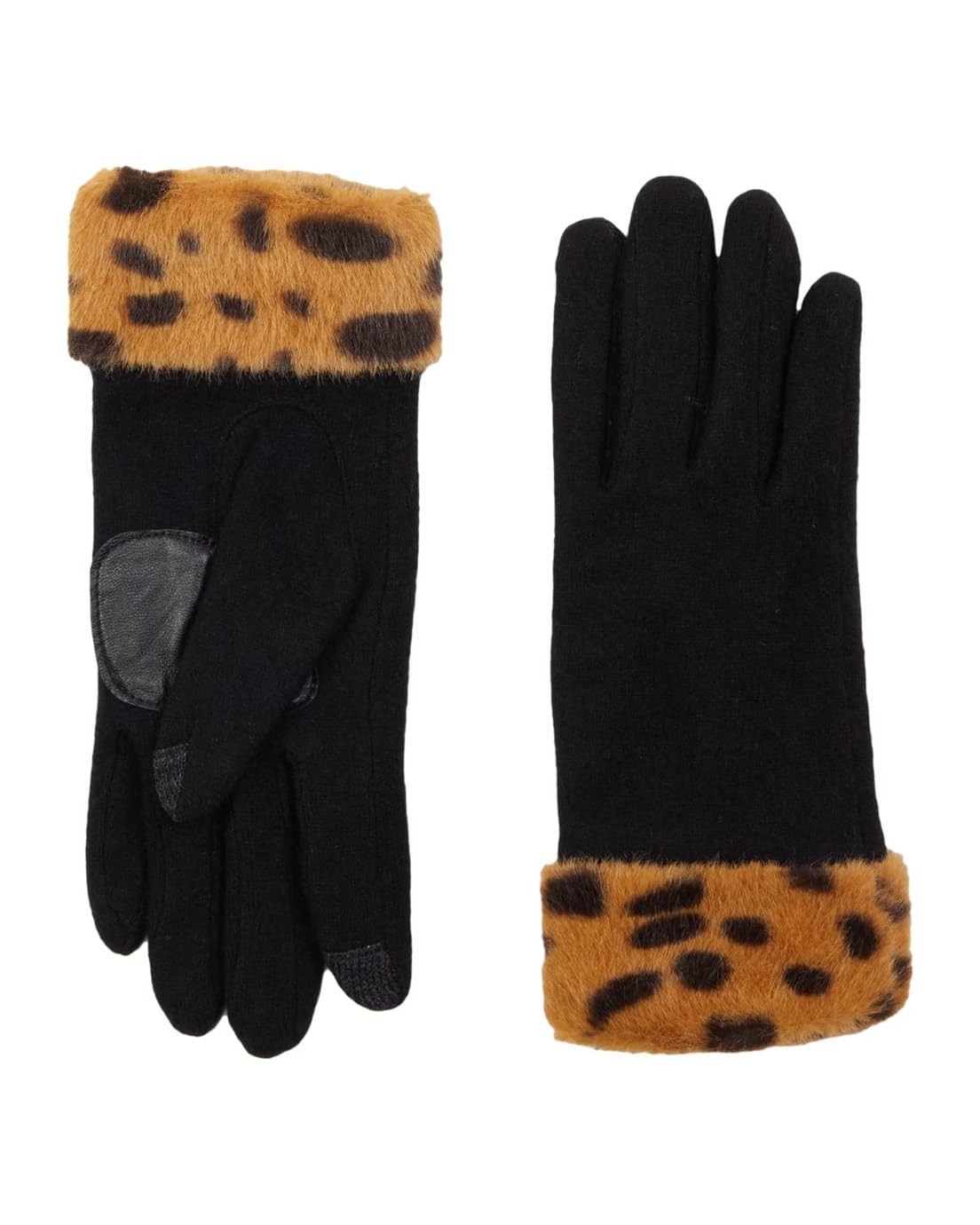  Echo New York Printed Faux Fur Cuff Gloves