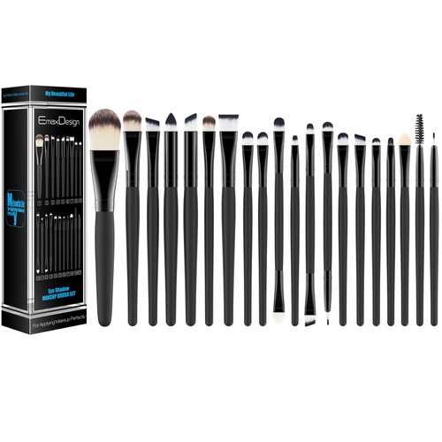  EmaxDesign 20 Pieces Makeup Brush Set Professional Face Eye Shadow Eyeliner Foundation Blush Lip Makeup Brushes Powder Liquid Cream Cosmetics Blending Brush Tool