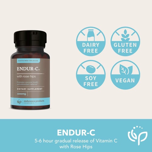  ENDUR-C - 1000mg Sustained-Release Vitamin C Supplement for Optimal Absorption* - 150 Tablets - Ascorbic Acid with Rose Hips - Endurance Products Company