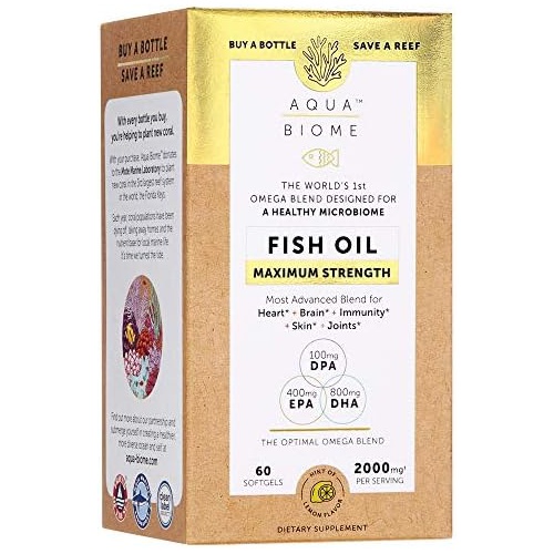  Aqua Biome by Enzymedica, Maximum Strength Omega 3 Fish Oil, 60 Softgels