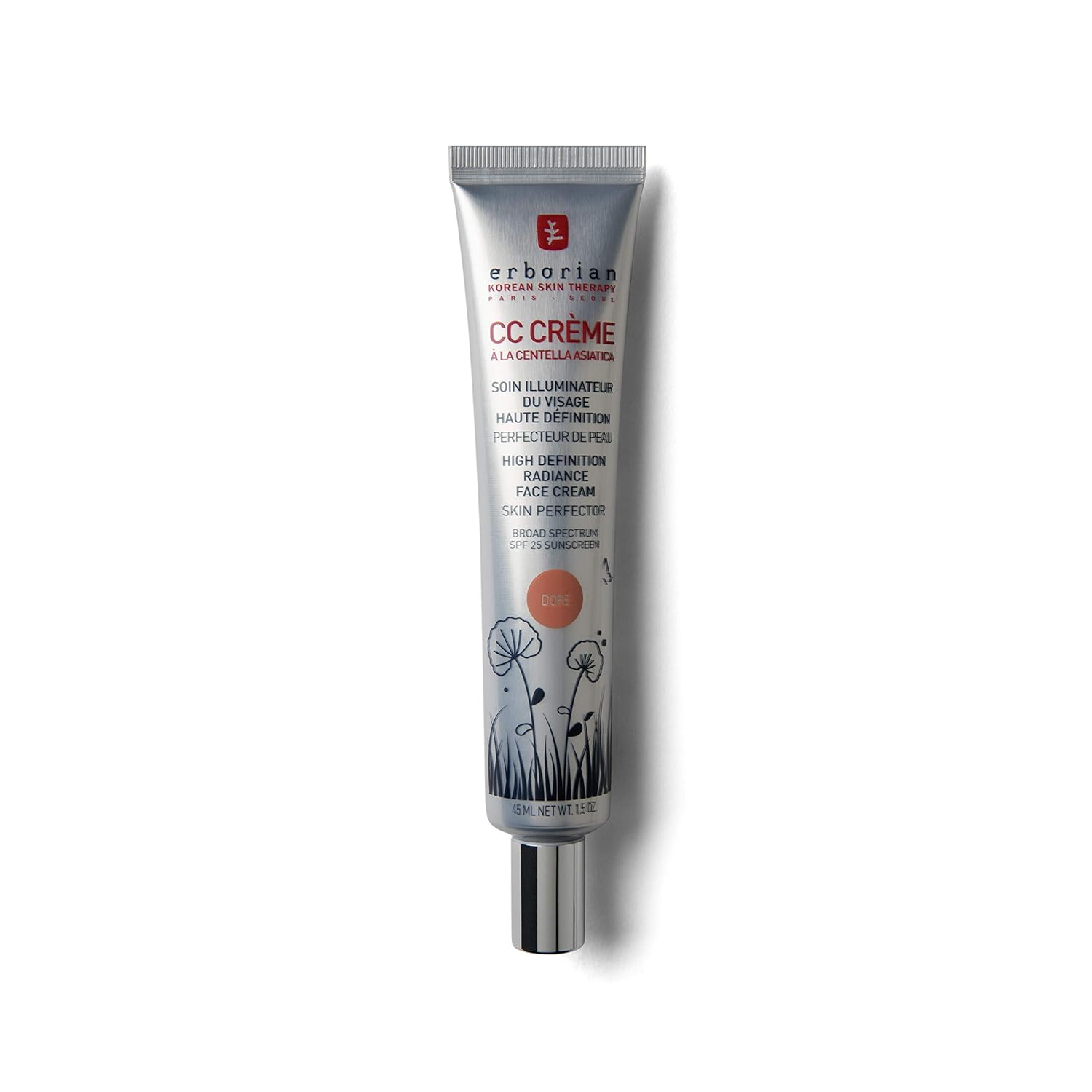  Erborian Cc Creme Hd High Definition Radiance Cream Skin Perfector Spf25 15ml (Dore/Medium), 0.5 Oz