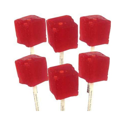  Espeez Cinnamon Cube Lollipops Suckers 12 Count Red Square Shaped Candy Lollipops