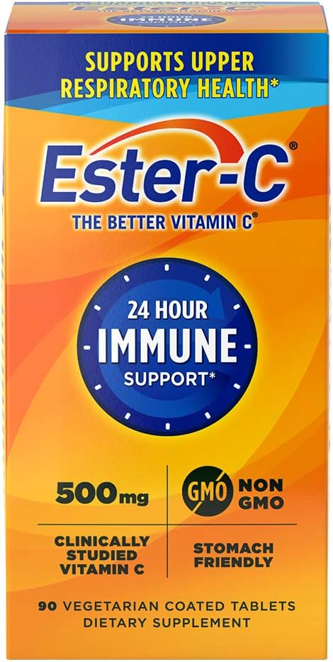 Ester-C 500 mg 24 Hour Vitamin C Tablets for Immune Support, Vitamin C Supplement, 90 Count