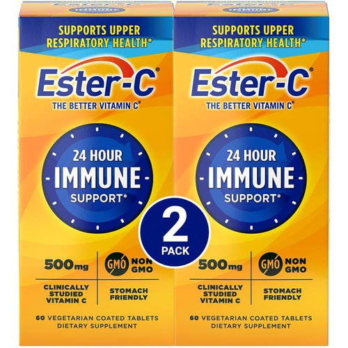  Ester-C Vitamin C, 500mg Tablets, 60-Count, Unflavored