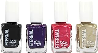 Eternal Freaky Nails Collection 4 Set Color Pieces: Long Lasting, Hardener and Bright Finish  0.46 Fluid Ounces