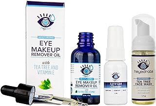 Eye Love Heyedrate Eye Makeup Remover, Heyedrate Lid and Lash Cleanser (1 ounce), and Foaming Tea Tree Face Wash Bundle for Eye Irritation and Eyelid Relief