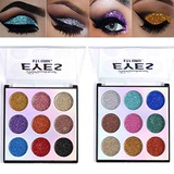 Eyret Glitter High Impact Eyeshadow Palette 9 Colors Easy to Blend & Long Lasting Eye Shadow Pallet Shinny Colors Eyeshadow Beauty Makeup Cosmetics for Women and Girls (Gold 2#)