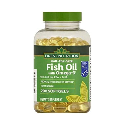  Finest Nutrition Half-The-Size Fish Oil 1200 mg Softgels 200.0 ea x 2 Pack
