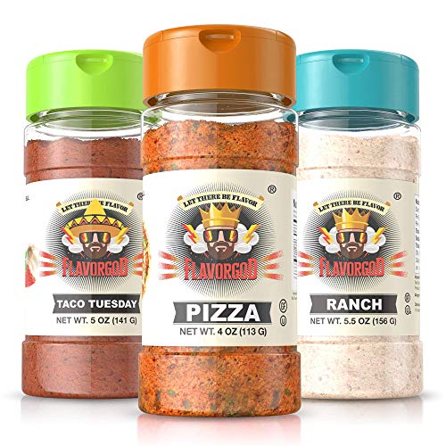 FlavorGod Party Pack Healthy Seasonings - Taco Tuesday, Ranch, & Pizza