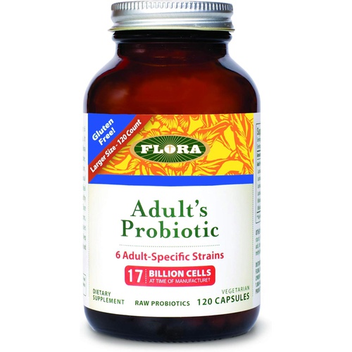  Flora - Adults Probiotic Blend, Six Adult-Specific Strains, Gluten Free, Raw Probiotic with 17 Billion Cells, 120 Vegetarian Capsules