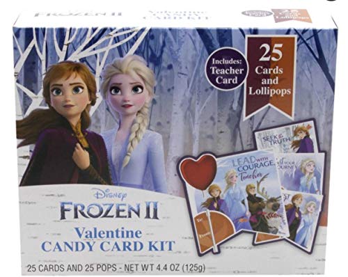 Frankford Disney Frozen 2 Valentines Day Candy Exchange Kit ~ 25 cards/lollipops
