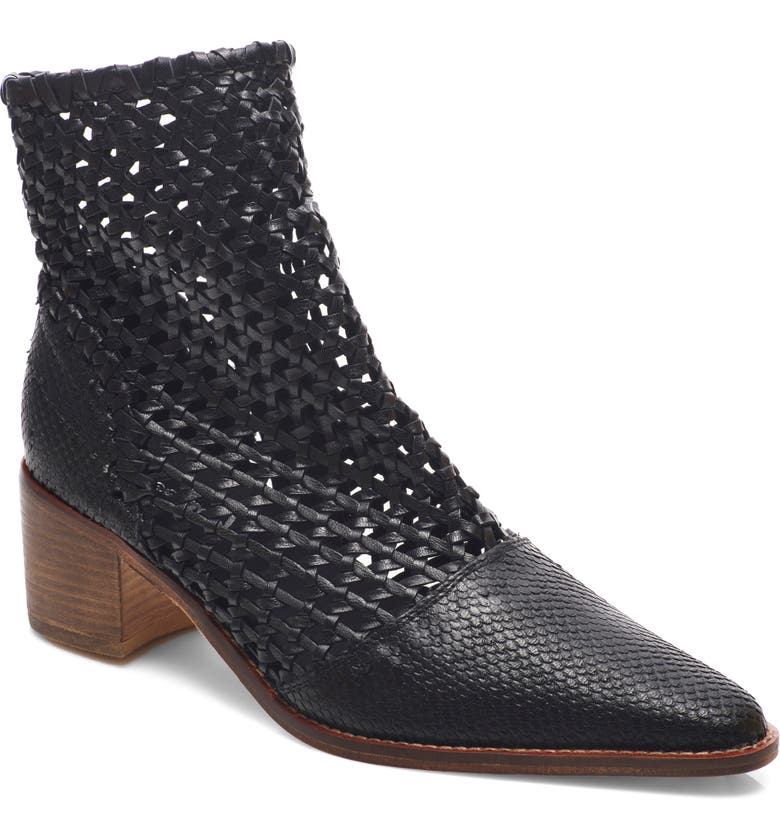 Free People In the Loop Woven Bootie_BLACK LEATHER