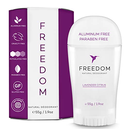 Freedom Natural Aluminum Free Deodorant Stick For sensitive Skin for Women & Men - Cruelty Free, and It REALLY works, Lavender
