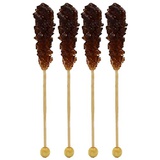 Fruidles Barista Crystal Sticks, Amber Rock Candy Sugar Sticks for Tea, Coffee, Kosher Certified, Individually Wrapped, 5.5 (4-Pack)