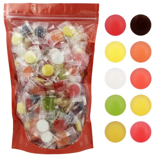  Fruidles Sugar-Free Premium Hard Candy Suckers, Mini Fruit Buttons Variety Pack, Kosher Certified Parve, Low-Sodium, Individually Wrapped (Tropical Mix, 16oz (1 Pound) 150Pcs)