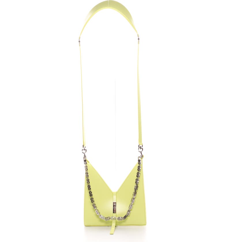 Givenchy Mini Cutout Chain Strap Leather Crossbody Bag_ACID YELLOW