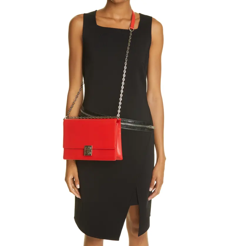 지방시 Givenchy 4G Leather Shoulder Bag_RED