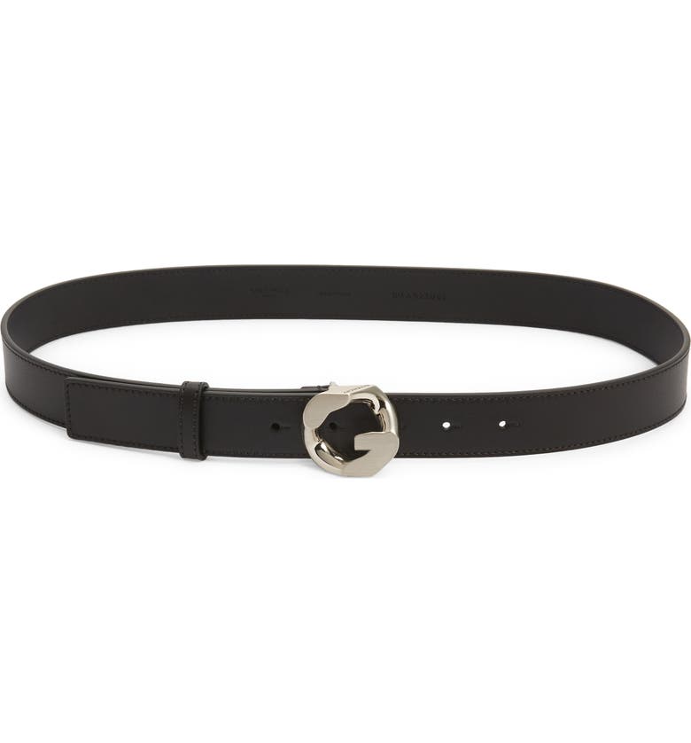 Givenchy G-Chain Buckle Leather Belt_BLACK