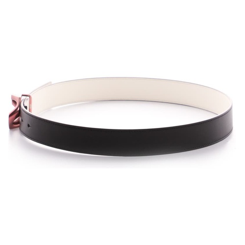 지방시 Givenchy G-Chain Buckle Leather Belt_BLACK/ WHITE