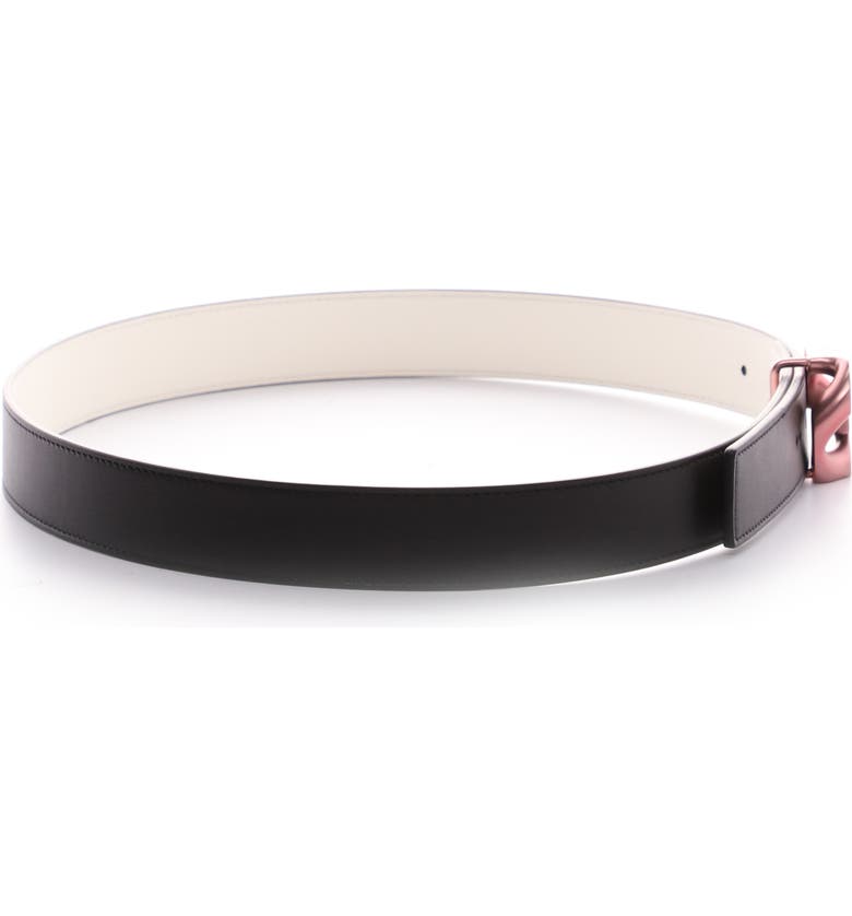 지방시 Givenchy G-Chain Buckle Leather Belt_BLACK/ WHITE