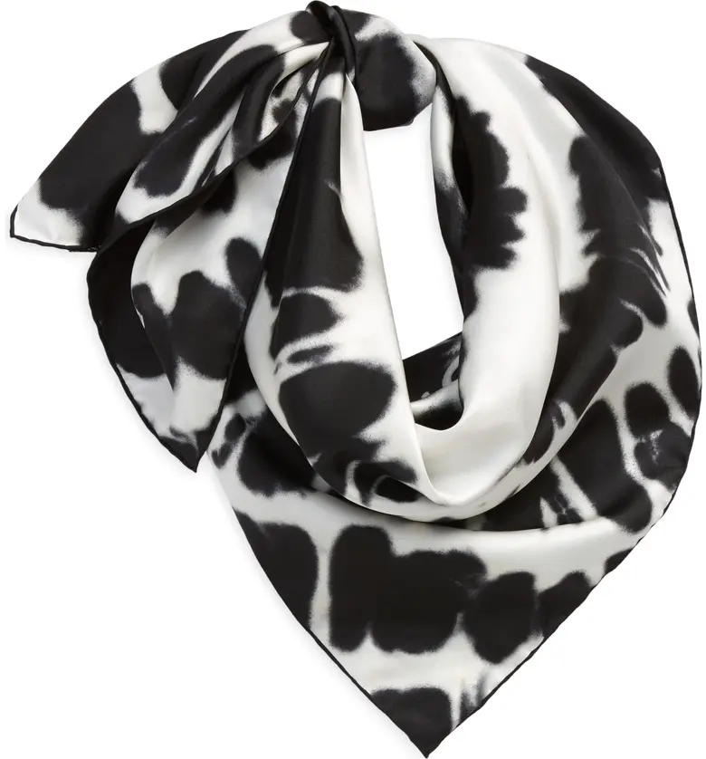 Givenchy Heart Logo Tie Dye Silk Scarf_BLACK