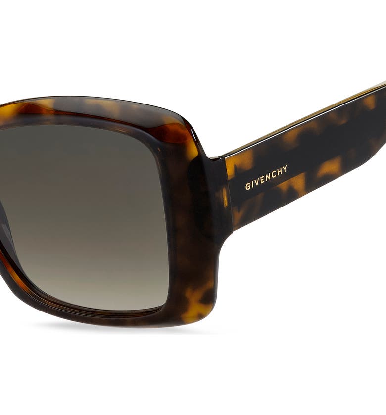 지방시 Givenchy 57mm Gradient Square Sunglasses_DARK HAVANA/ BROWN Gradient