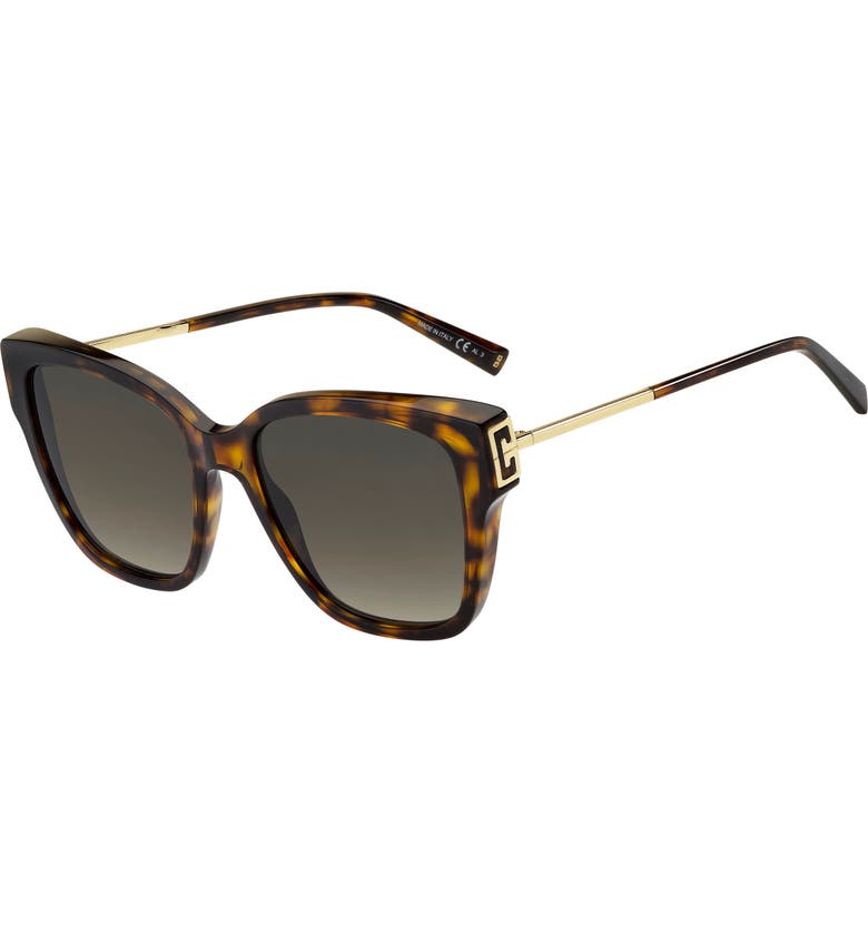 지방시 Givenchy 55mm Gradient Cat Eye Sunglasses_DARK HAVANA/ BROWN Gradient